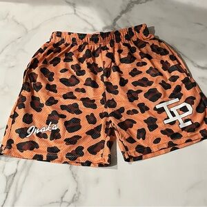 Orange Leopard Print Shorts